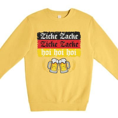 Zicke Zacke Hoi Oktoberfest German Flag Party Funny Gift Premium Crewneck Sweatshirt