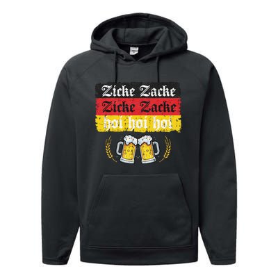 Zicke Zacke Hoi Oktoberfest German Flag Party Funny Gift Performance Fleece Hoodie