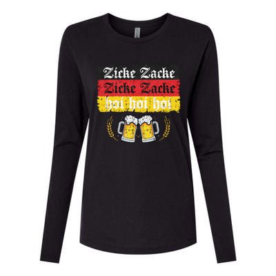 Zicke Zacke Hoi Oktoberfest German Flag Party Funny Gift Womens Cotton Relaxed Long Sleeve T-Shirt