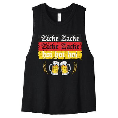 Zicke Zacke Hoi Oktoberfest German Flag Party Funny Gift Women's Racerback Cropped Tank