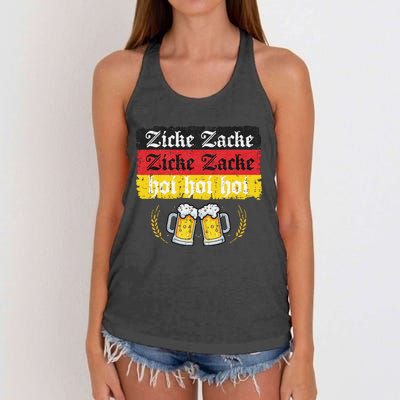 Zicke Zacke Hoi Oktoberfest German Flag Party Funny Gift Women's Knotted Racerback Tank