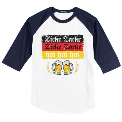 Zicke Zacke Hoi Oktoberfest German Flag Party Funny Gift Baseball Sleeve Shirt