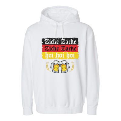 Zicke Zacke Hoi Oktoberfest German Flag Party Funny Gift Garment-Dyed Fleece Hoodie