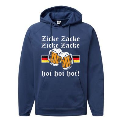 Zicke Zacke Hoi Funny Germany Flag Oktoberfest German Performance Fleece Hoodie