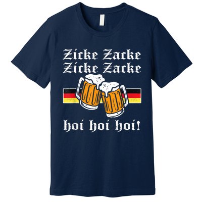 Zicke Zacke Hoi Funny Germany Flag Oktoberfest German Premium T-Shirt