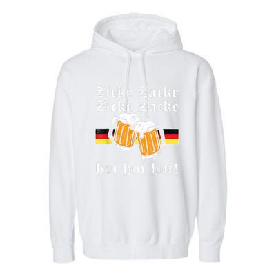 Zicke Zacke Hoi Funny Germany Flag Oktoberfest German Garment-Dyed Fleece Hoodie