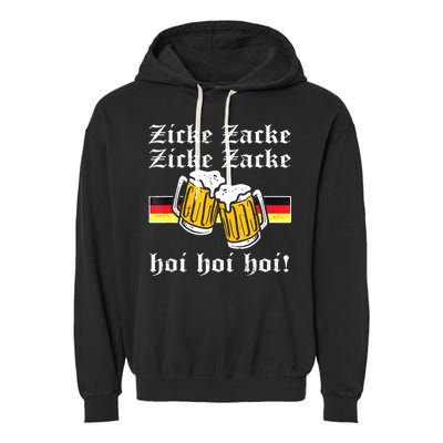 Zicke Zacke Hoi Funny Germany Flag Oktoberfest German Garment-Dyed Fleece Hoodie