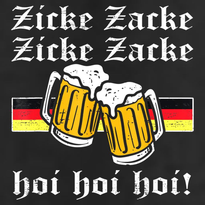 Zicke Zacke Hoi Funny Germany Flag Oktoberfest German 7 Panel Mesh Trucker Snapback Hat