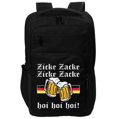 Zicke Zacke Hoi Funny Germany Flag Oktoberfest German Impact Tech Backpack