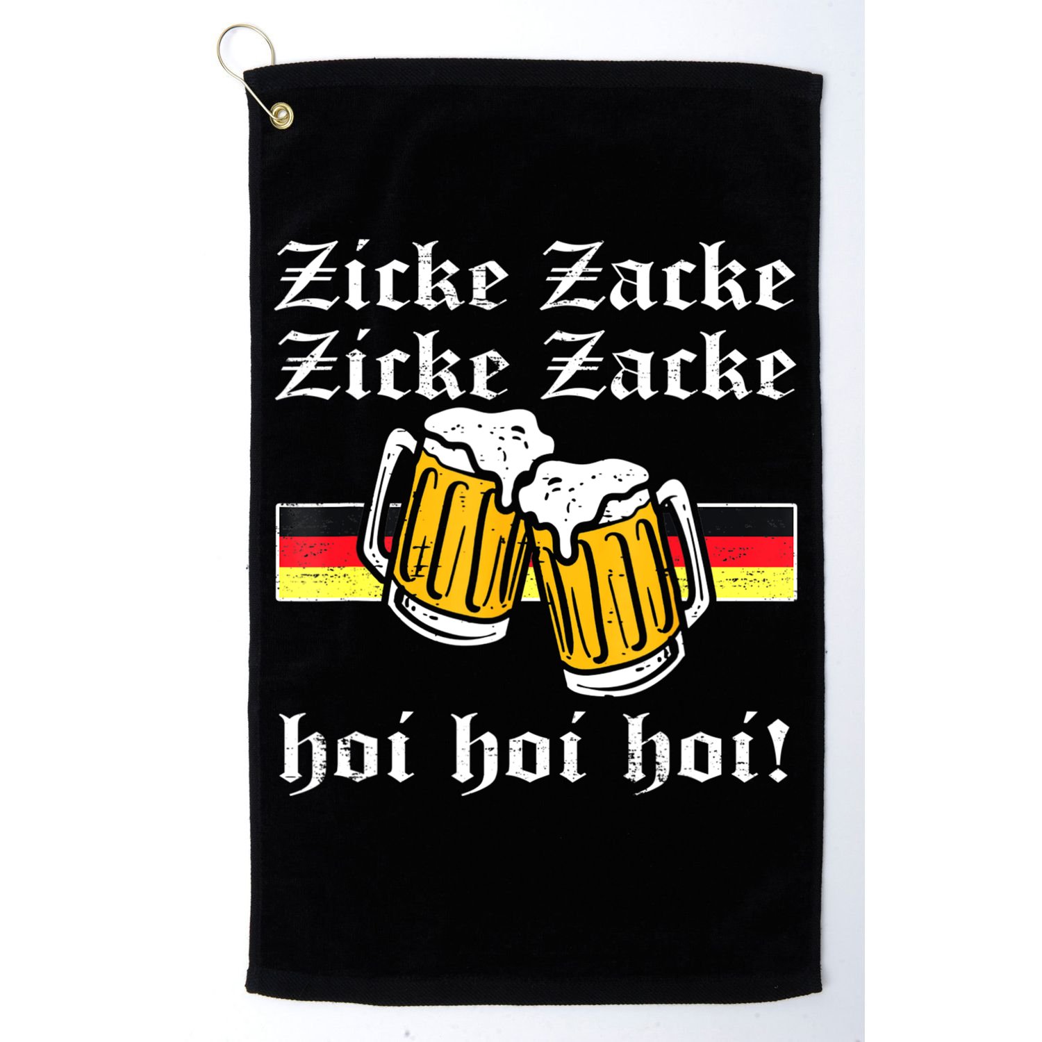 Zicke Zacke Hoi Funny Germany Flag Oktoberfest German Golf Towel