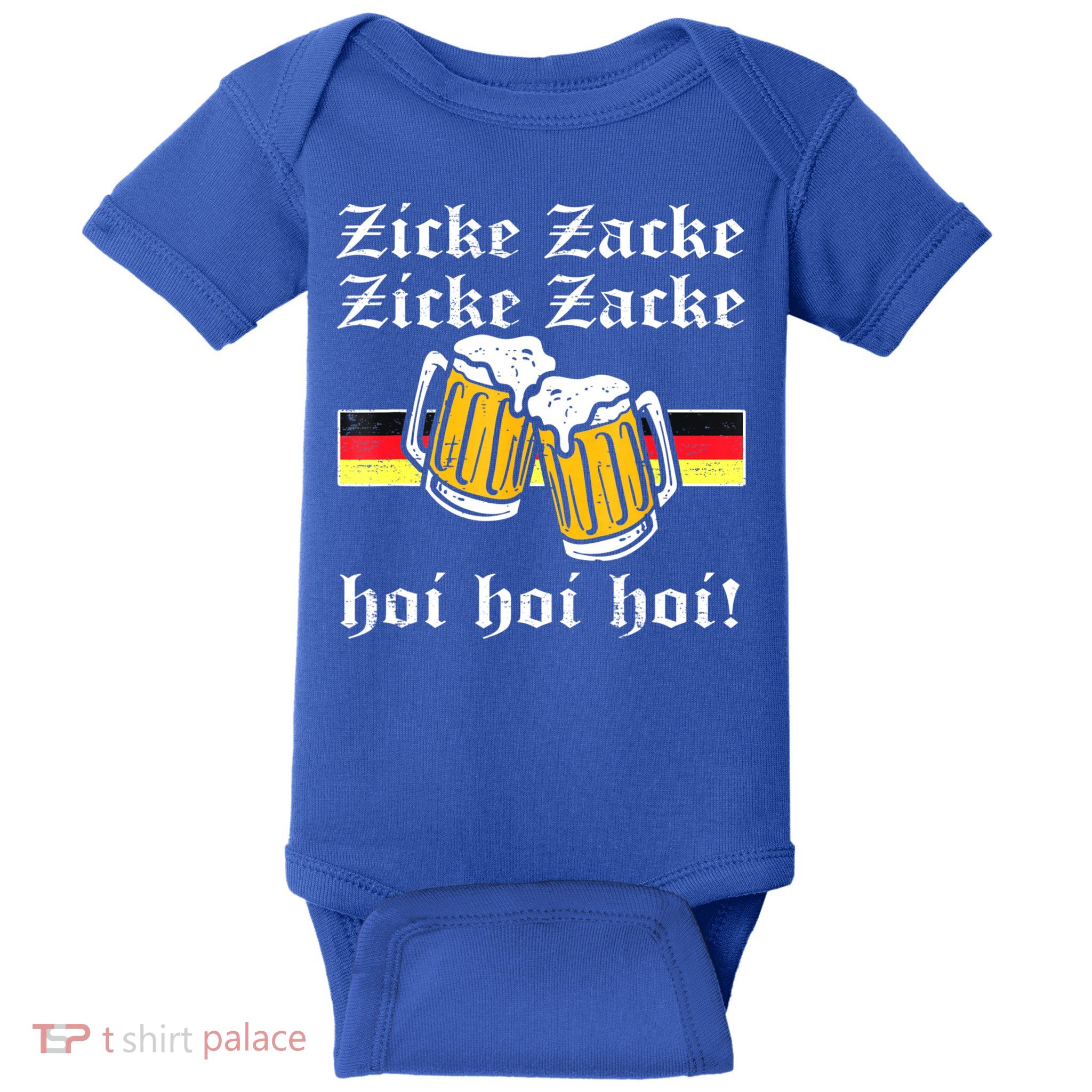 Zicke Zacke Hoi Funny Germany Flag Oktoberfest German Baby Bodysuit