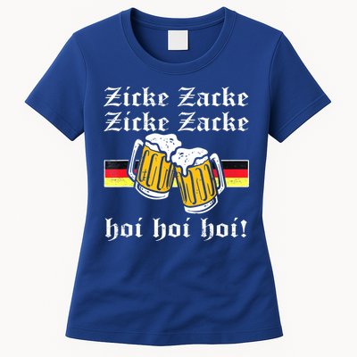 Zicke Zacke Hoi Funny Germany Flag Oktoberfest German Womens T-Shirt
