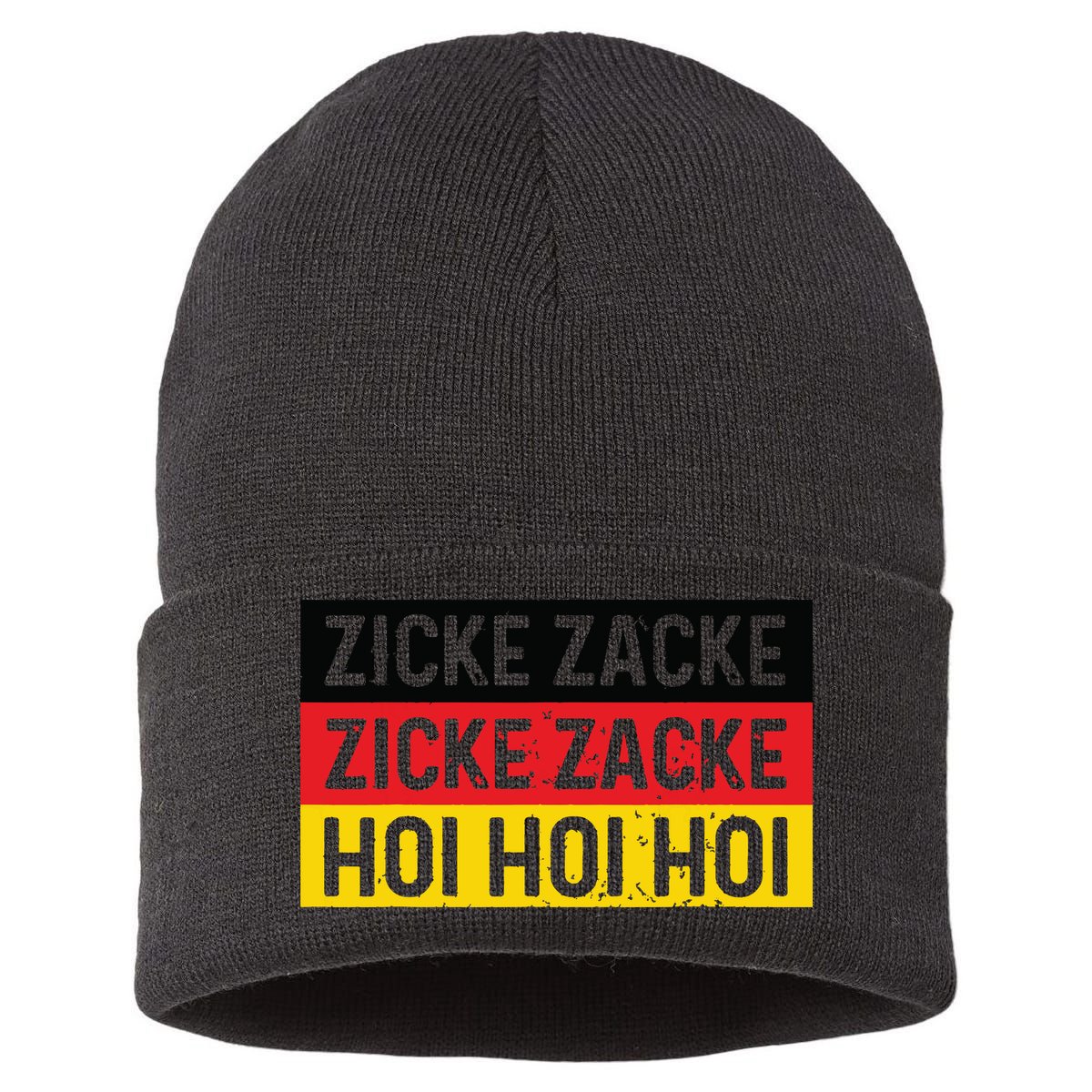 Zicke Zacke Hoi Oktoberfest German Flag Party Funny Gift Sustainable Knit Beanie