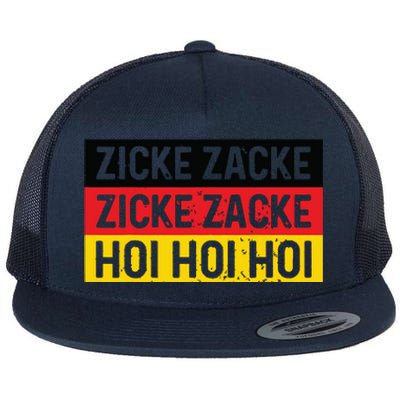 Zicke Zacke Hoi Oktoberfest German Flag Party Funny Gift Flat Bill Trucker Hat