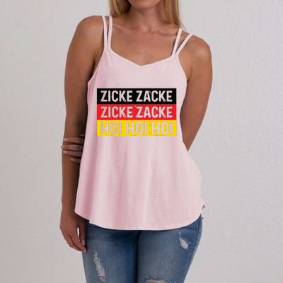 Zicke Zacke Hoi Oktoberfest German Flag Party Funny Gift Women's Strappy Tank