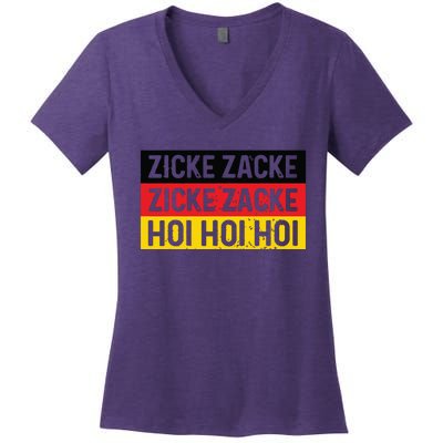 Zicke Zacke Hoi Oktoberfest German Flag Party Funny Gift Women's V-Neck T-Shirt