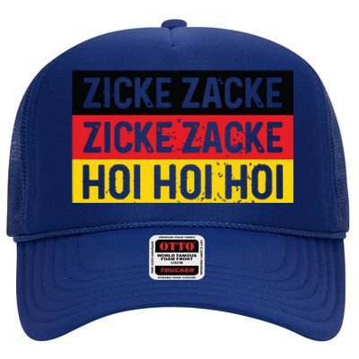 Zicke Zacke Hoi Oktoberfest German Flag Party Funny Gift High Crown Mesh Back Trucker Hat