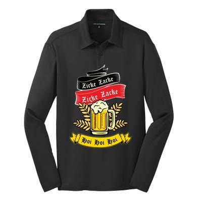 Zicke Zacke Hoi Funny Germany Flag Oktoberfest German Silk Touch Performance Long Sleeve Polo