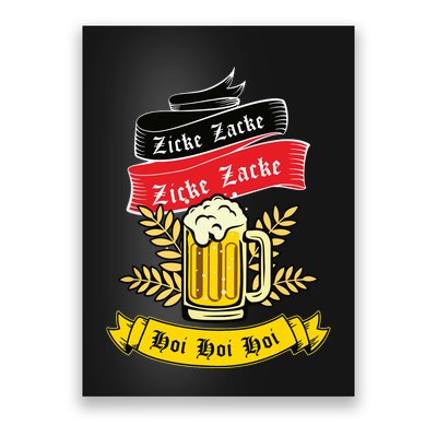 Zicke Zacke Hoi Funny Germany Flag Oktoberfest German Poster