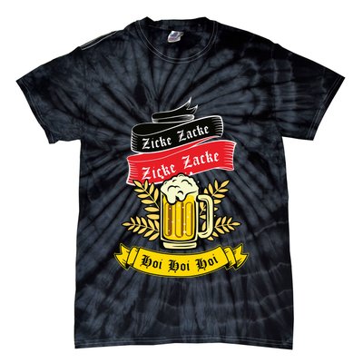 Zicke Zacke Hoi Funny Germany Flag Oktoberfest German Tie-Dye T-Shirt