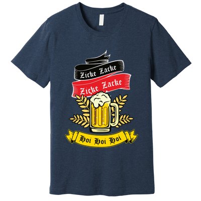 Zicke Zacke Hoi Funny Germany Flag Oktoberfest German Premium T-Shirt
