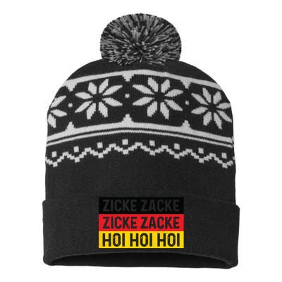 Zicke Zacke Hoi Oktoberfest German Flag Party Funny Gift USA-Made Snowflake Beanie