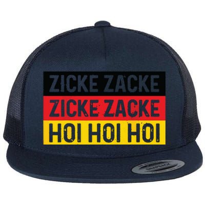 Zicke Zacke Hoi Oktoberfest German Flag Party Funny Gift Flat Bill Trucker Hat