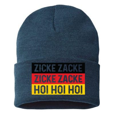 Zicke Zacke Hoi Oktoberfest German Flag Party Funny Gift Sustainable Knit Beanie