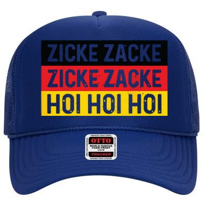 Zicke Zacke Hoi Oktoberfest German Flag Party Funny Gift High Crown Mesh Back Trucker Hat