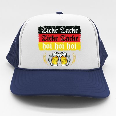 Zicke Zacke Hoi Oktoberfest German Flag Party Funny Trucker Hat