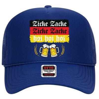 Zicke Zacke Hoi Oktoberfest German Flag Party Funny High Crown Mesh Back Trucker Hat