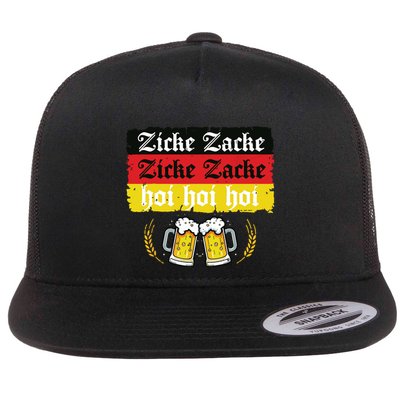 Zicke Zacke Hoi Oktoberfest German Flag Party Funny Flatbill Hat