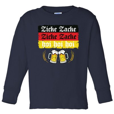 Zicke Zacke Hoi Oktoberfest German Flag Party Funny Toddler Long Sleeve Shirt