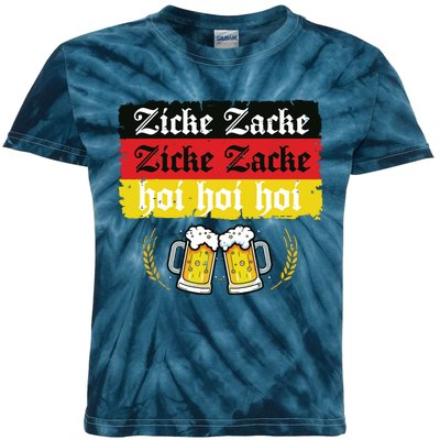 Zicke Zacke Hoi Oktoberfest German Flag Party Funny Kids Tie-Dye T-Shirt