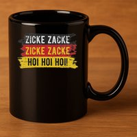 Zicke Zacke Hoi Hoi German Drinking Song Prost Cheers 11oz C Handle Ceramic Mug
