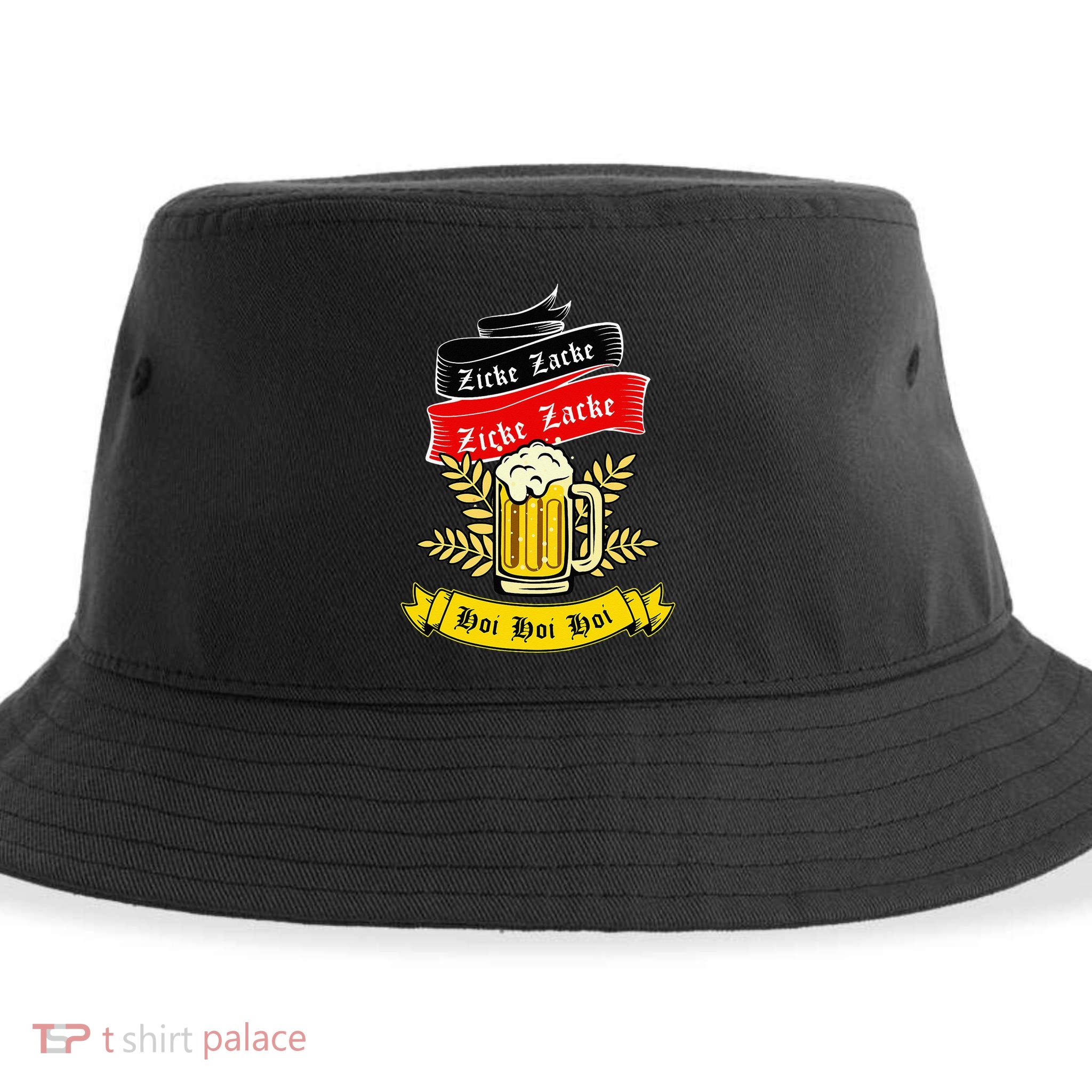 Zicke Zacke Hoi Funny Germany Flag Oktoberfest German Sustainable Bucket Hat