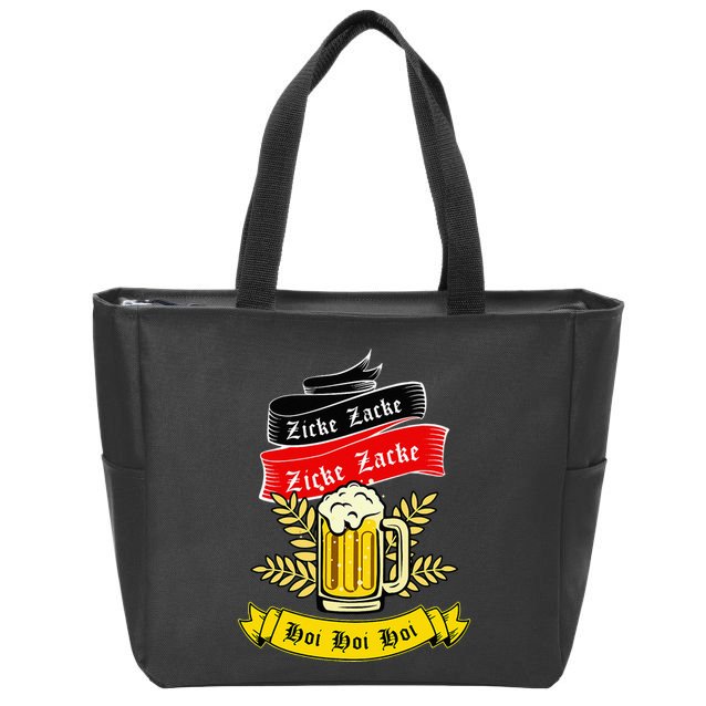 Zicke Zacke Hoi Funny Germany Flag Oktoberfest German Zip Tote Bag