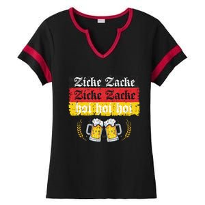 Zicke Zacke Hoi Oktoberfest German Flag Party Ladies Halftime Notch Neck Tee