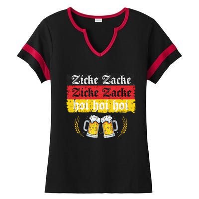 Zicke Zacke Hoi Oktoberfest German Flag Party Ladies Halftime Notch Neck Tee