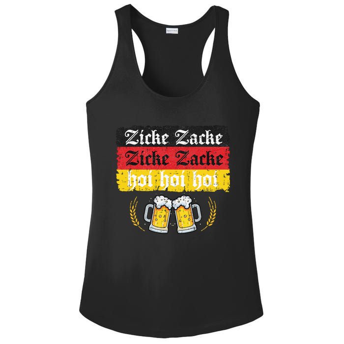 Zicke Zacke Hoi Oktoberfest German Flag Party Ladies PosiCharge Competitor Racerback Tank