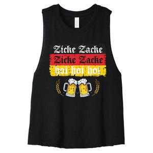 Zicke Zacke Hoi Oktoberfest German Flag Party Women's Racerback Cropped Tank