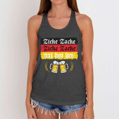 Zicke Zacke Hoi Oktoberfest German Flag Party Women's Knotted Racerback Tank