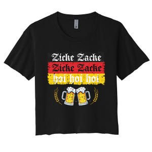 Zicke Zacke Hoi Oktoberfest German Flag Party Women's Crop Top Tee