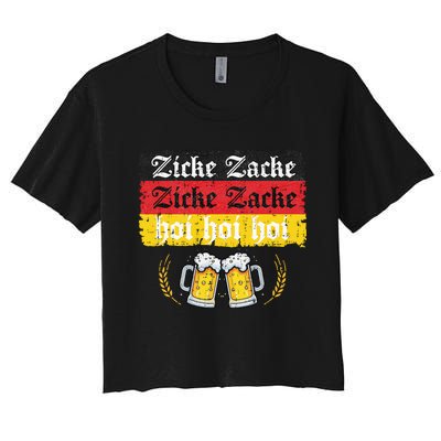 Zicke Zacke Hoi Oktoberfest German Flag Party Women's Crop Top Tee