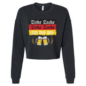 Zicke Zacke Hoi Oktoberfest German Flag Party Cropped Pullover Crew