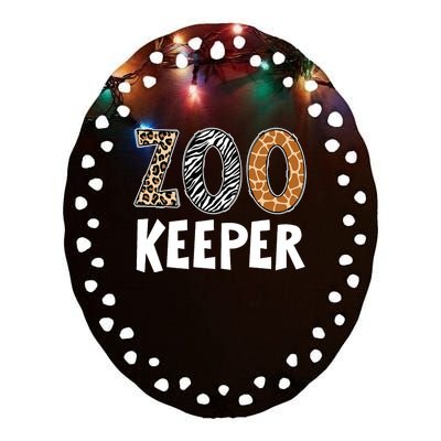 Zookeeper Zoo Keeper Costume Adult Animals Wildlife Safari Ceramic Oval Ornament