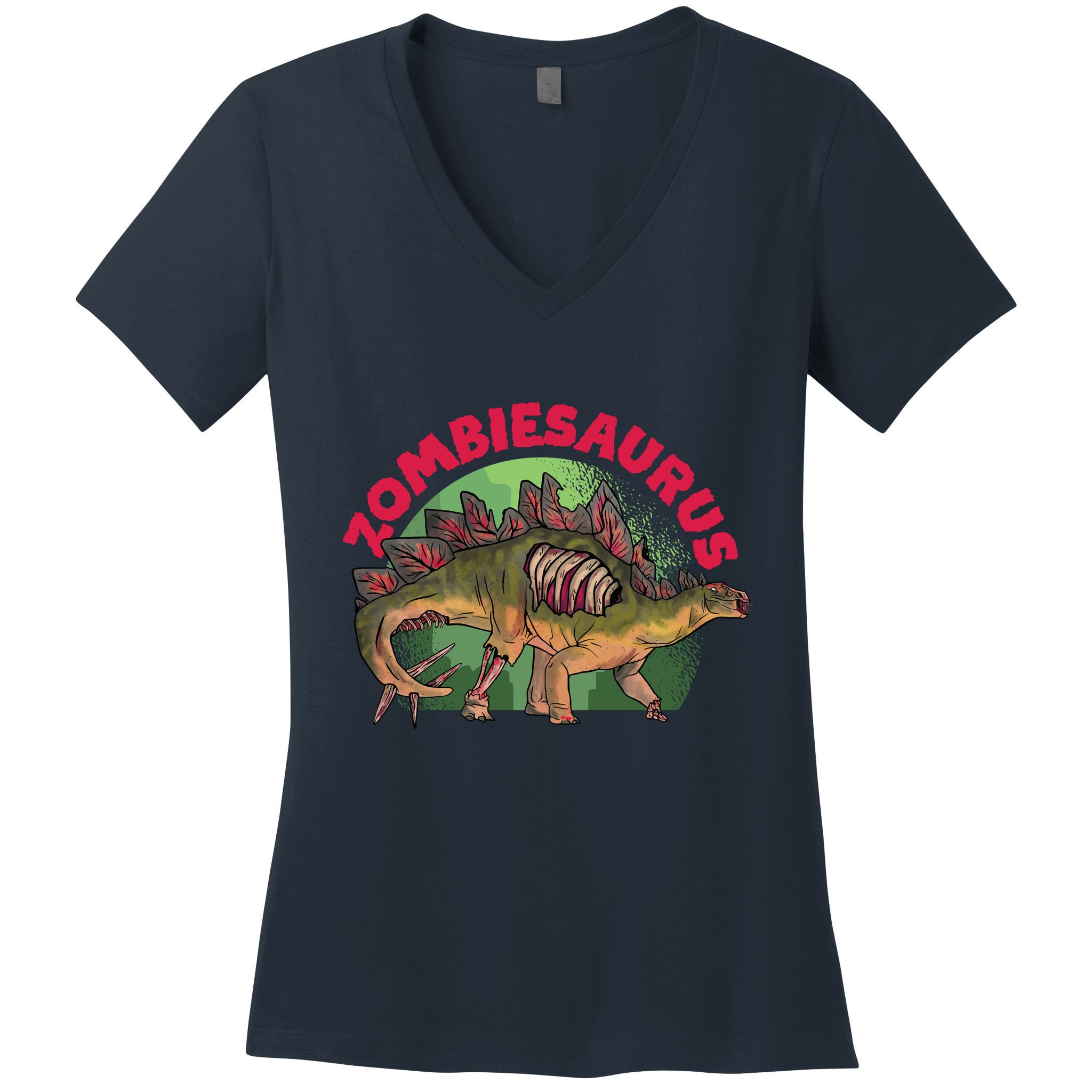 Zombiesaurus Women's V-Neck T-Shirt