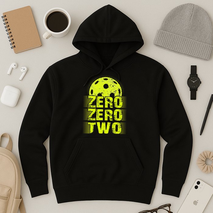 Zero Zero Two Pickleball Player Paddleball Hoodie