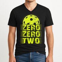 Zero Zero Two Pickleball Player Paddleball V-Neck T-Shirt
