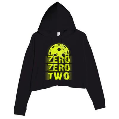Zero Zero Two Pickleball Player Paddleball Crop Fleece Hoodie